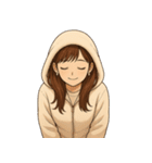 冬の日常に便利なフード女子スタンプ（個別スタンプ：40）