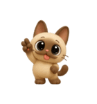 もっちりシャム猫3D（個別スタンプ：1）