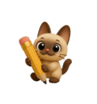 もっちりシャム猫3D（個別スタンプ：6）