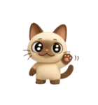 もっちりシャム猫3D（個別スタンプ：10）