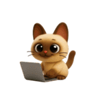 もっちりシャム猫3D（個別スタンプ：40）