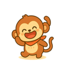 さるの感情スタンプ「ウキっと！喜怒哀楽」（個別スタンプ：1）