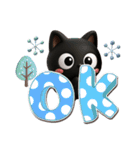 クロネコすたんぷ☆3D【冬・あけおめ】（個別スタンプ：3）