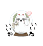 B＆Wの動くシーズー犬 2025 「雪うさぎ」（個別スタンプ：3）