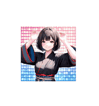 冬の着物ガール☆日常＆クリスマススタンプ（個別スタンプ：2）