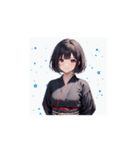 冬の着物ガール☆日常＆クリスマススタンプ（個別スタンプ：12）