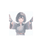 冬の着物ガール☆日常＆クリスマススタンプ（個別スタンプ：15）