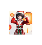 和風サンタガール☆クリスマススタンプ（個別スタンプ：12）