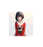和風サンタガール☆クリスマススタンプ（個別スタンプ：14）