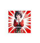 和風サンタガール☆クリスマススタンプ（個別スタンプ：15）