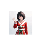 和風サンタガール☆クリスマススタンプ（個別スタンプ：16）