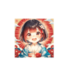 晴れ着ガールのお正月スタンプ（個別スタンプ：10）