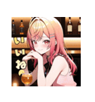 ベロベロほろ酔いガール（個別スタンプ：2）