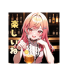 ベロベロほろ酔いガール（個別スタンプ：14）