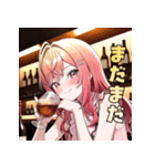 ベロベロほろ酔いガール（個別スタンプ：21）