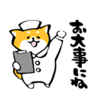 ふでしば【体調不良、気遣い】柴犬、筆文字（個別スタンプ：5）