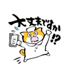 ふでしば【体調不良、気遣い】柴犬、筆文字（個別スタンプ：8）