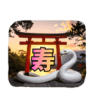 縁起の白蛇さんの開運メッセージ（個別スタンプ：15）