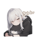 引きこもり黒パーカーデカ文字 毎日使える（個別スタンプ：5）