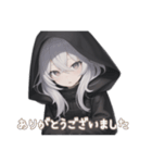 引きこもり黒パーカーデカ文字 毎日使える（個別スタンプ：14）