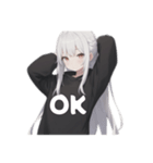 引きこもり黒パーカーデカ文字 毎日使える（個別スタンプ：17）