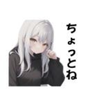 引きこもり黒パーカーデカ文字 毎日使える（個別スタンプ：18）