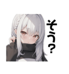 引きこもり黒パーカーデカ文字 毎日使える（個別スタンプ：20）