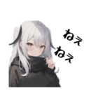 引きこもり黒パーカーデカ文字 毎日使える（個別スタンプ：30）