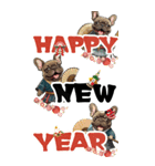 可愛いブリンドルフレブルBIG年末年始（個別スタンプ：14）