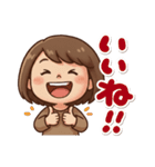 可愛いママさんのあいさつ(冬)第2弾（個別スタンプ：5）