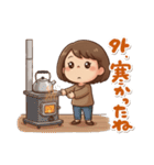 可愛いママさんのあいさつ(冬)第2弾（個別スタンプ：6）