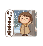 可愛いママさんのあいさつ(冬)第2弾（個別スタンプ：18）