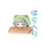 冬の蛙フードパーカーの女の子（個別スタンプ：26）