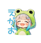 冬の蛙フードパーカーの女の子（個別スタンプ：40）