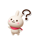 小さい白うさ★3D（個別スタンプ：17）