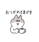 敬語＆挨拶なハチワレ猫（個別スタンプ：1）
