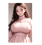 ピンクの文青の女の子の写真（個別スタンプ：2）