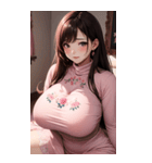 ピンクの文青の女の子の写真（個別スタンプ：3）