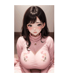 ピンクの文青の女の子の写真（個別スタンプ：4）