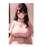 ピンクの文青の女の子の写真（個別スタンプ：6）