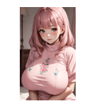 ピンクの文青の女の子の写真（個別スタンプ：9）