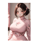 ピンクの文青の女の子の写真（個別スタンプ：11）