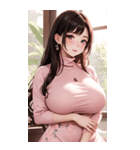 ピンクの文青の女の子の写真（個別スタンプ：14）