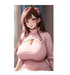 ピンクの文青の女の子の写真（個別スタンプ：15）