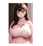 ピンクの文青の女の子の写真（個別スタンプ：16）