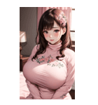 ピンクの文青の女の子の写真（個別スタンプ：20）