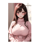 ピンクの文青の女の子の写真（個別スタンプ：21）