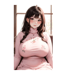 ピンクの文青の女の子の写真（個別スタンプ：22）