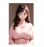 ピンクの文青の女の子の写真（個別スタンプ：24）