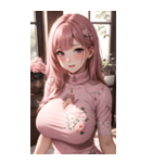 ピンクの文青の女の子の写真（個別スタンプ：25）